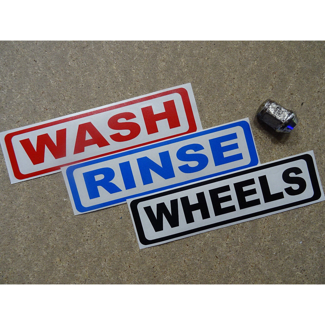 WASH RINSE WHEELS Vinyl Bucket Stickers